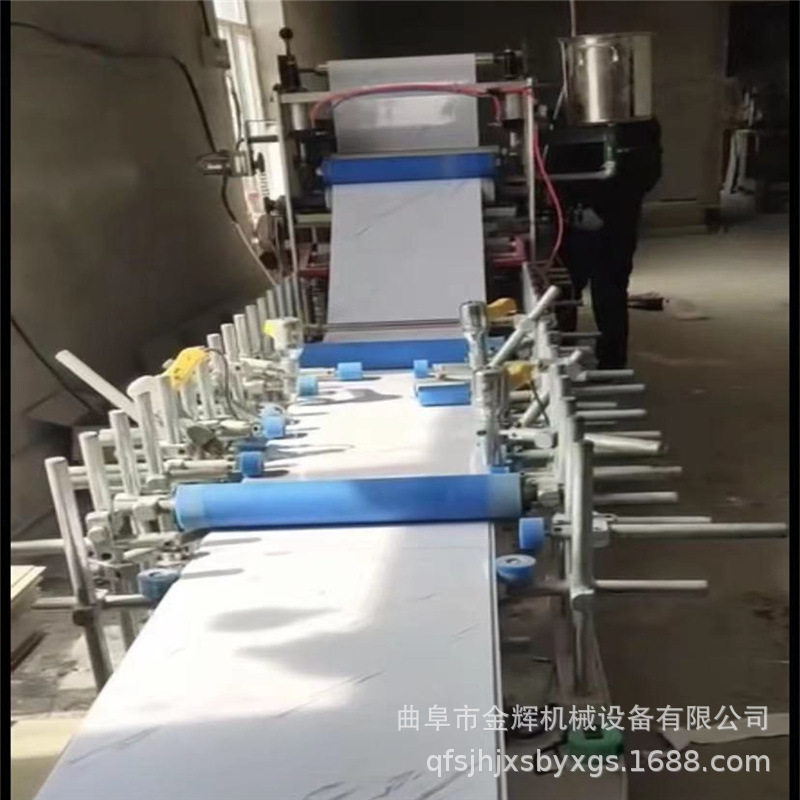 墙线腰线多规格线条包覆机 移动式多辊覆膜机 室内墙板包覆机