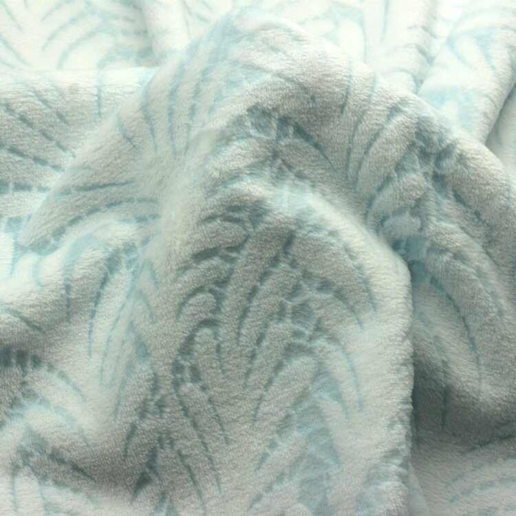 全涤双色双面印花法兰绒芦苇烧花法莱绒烂花法兰绒布服装家纺面料