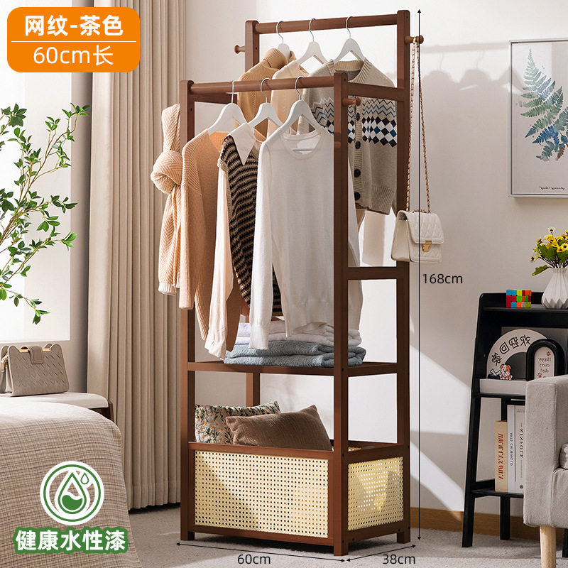 挂衣架落地式卧室衣帽架子床边晚上放衣服神器置物临时开放式衣柜