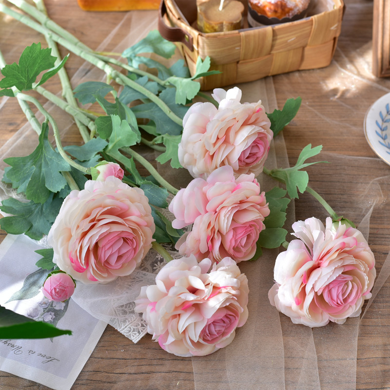 牡丹仿真花假花室内客厅装饰花摆件餐桌花摆设玫瑰花干花花束插花