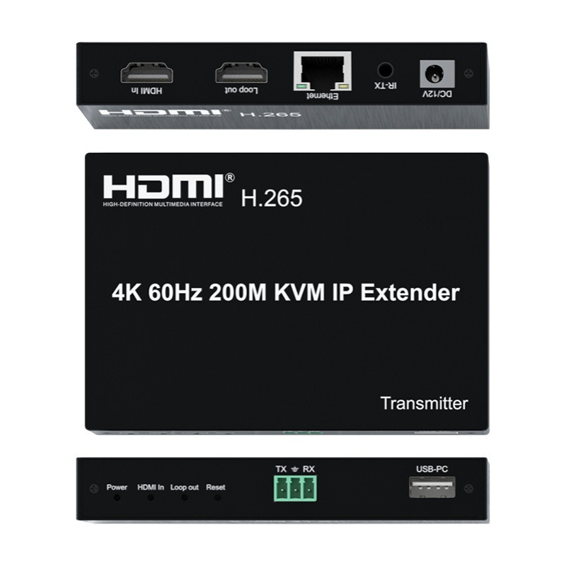 4K@60hz  HDMI 200米IP网线延长器带KVM延长HDMI2.0 4K网线传输器