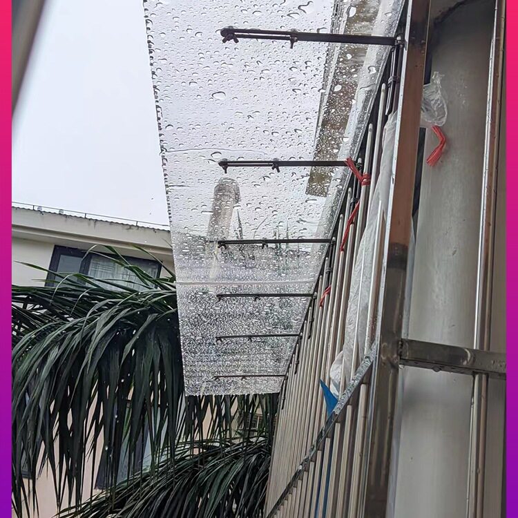免打孔隐形静音雨棚阳台防盗网窗户遮雨板家用窗台防水透明挡雨无
