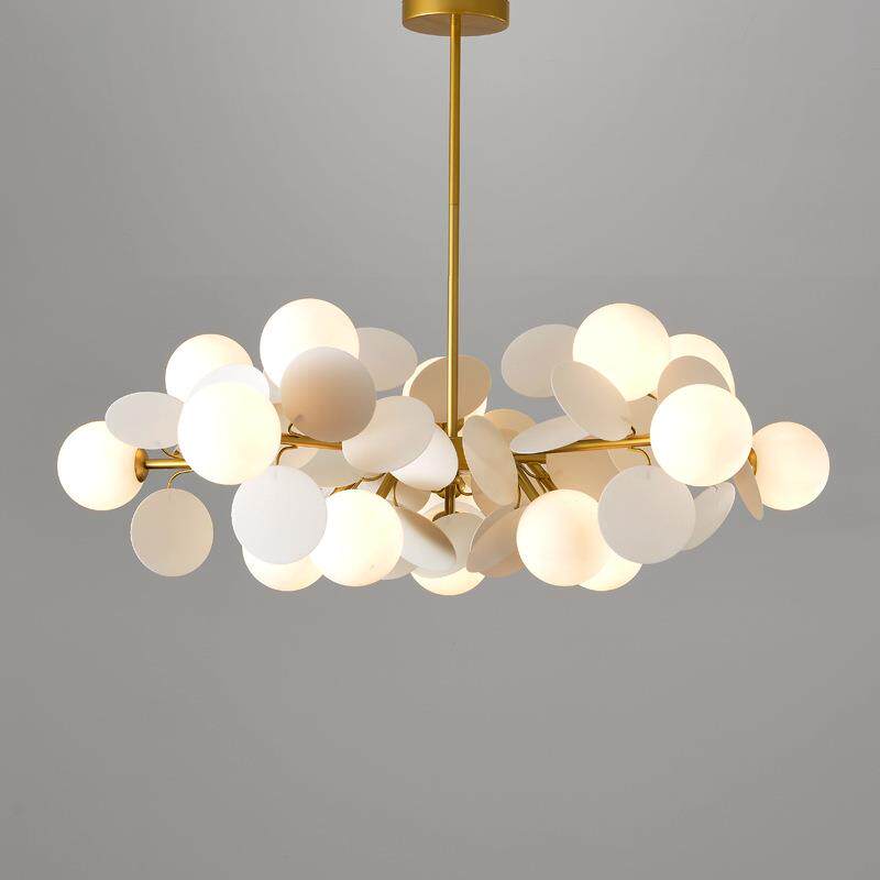 北欧吊灯现代简约客厅卧室灯饰个性创意设计师温馨浪漫灰白色灯具