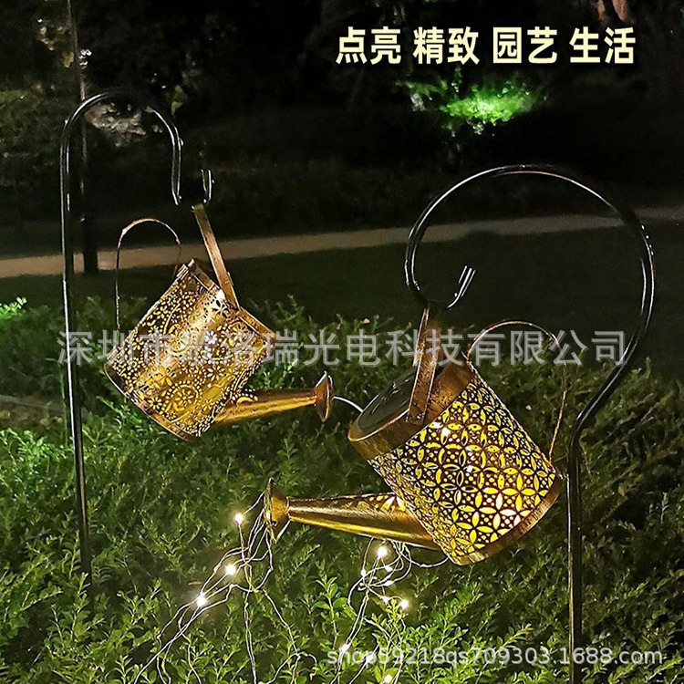 新品爆款茶壶灯串太阳能户外防水造型装饰led创意彩灯串