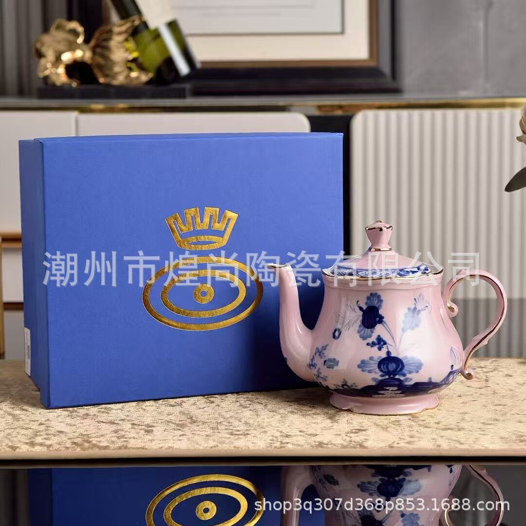 意大利1735欧式复古餐厅下午茶杯糖奶壶创意家用宫廷风陶瓷壶套装