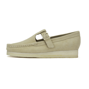 Clarks其乐Originals袋鼠玛丽珍女鞋新款复古反毛皮生胶厚底鞋