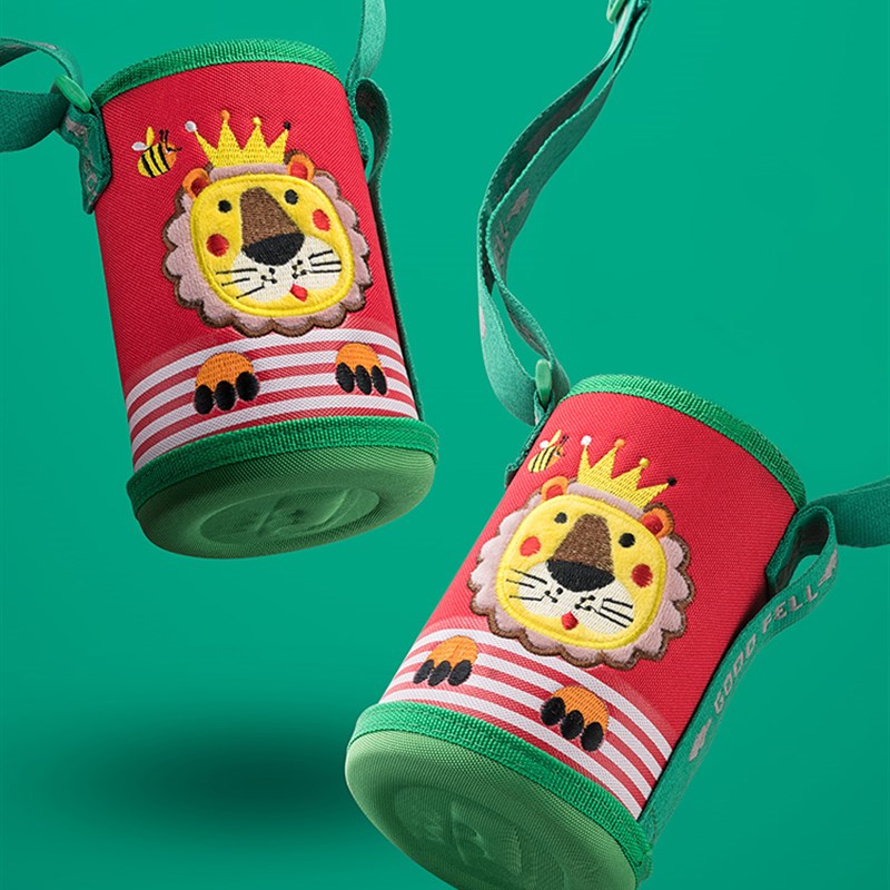 儿童水杯套保温杯套斜挎q膳魔师水壶套保护套防摔通用带提绳500ml