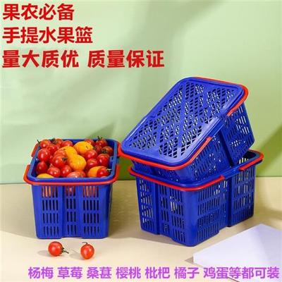 带盖杨梅框加厚水果采摘篮杨梅草莓手提篮塑料筐桑葚4-5斤