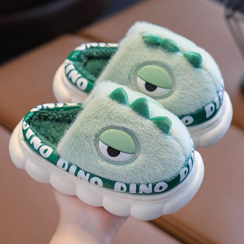 儿童棉拖鞋可爱卡通秋冬季防水男童居家居防滑保暖中大童宝宝棉拖