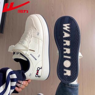 回力加绒小白鞋女2025冬季新款KT猫保暖二棉鞋厚底初中生板鞋子