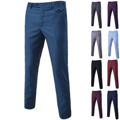 男裤British Style Fashion Slim Fit Men's Suit Pants Trou