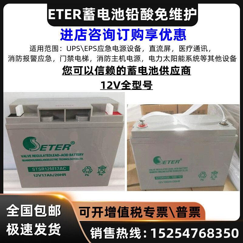 ETER蓄电池HSE100-12/12V100AH65A40A24A17直流屏EPS/UPS机房基
