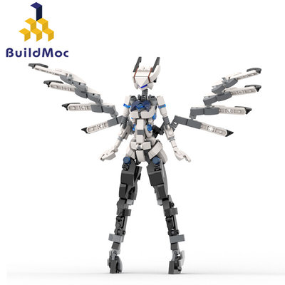 BuildMOC拼装积木玩具兔女郎天使机甲机娘机器人机械人组装模型