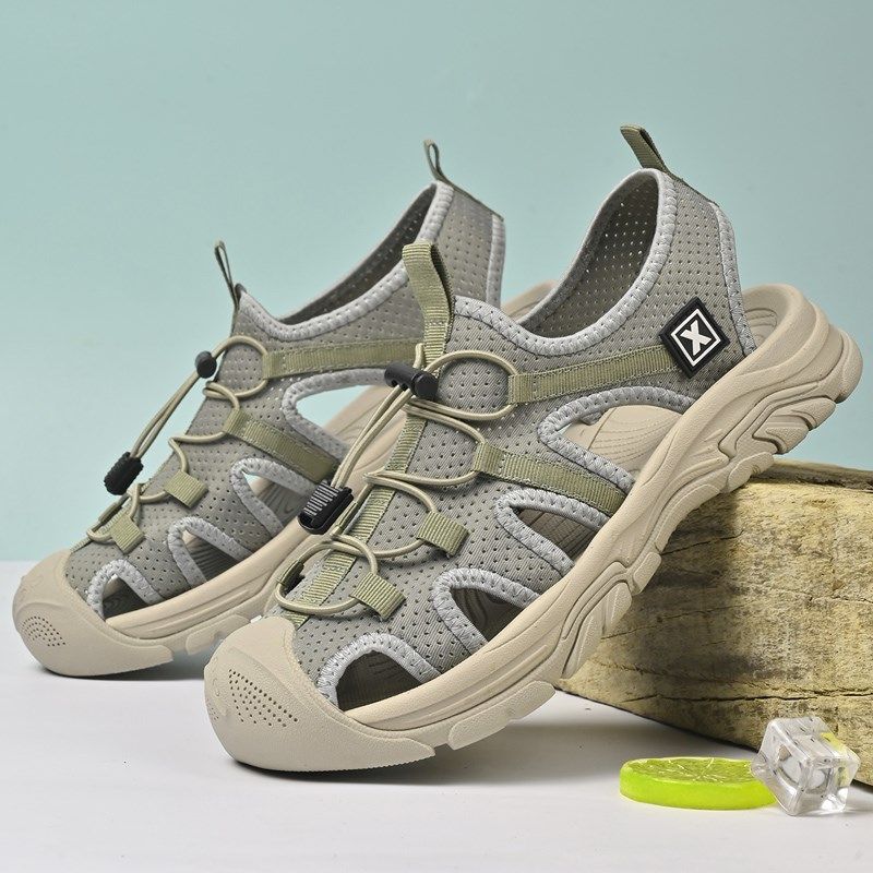 2024新款f男鞋夏季时尚休闲凉鞋男士百搭潮流溯溪包头轻便耐磨软,流行男鞋,休闲凉鞋,淘宝优惠券,粉丝福利购,淘宝优惠卷