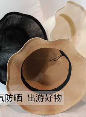 优雅自然丨棉线编织透气百搭渔夫帽女春夏出游搭连衣裙显气质凉帽