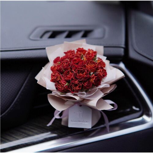 迷你出风口小众玫瑰干花束车载香薰闺蜜生日毕业结婚伴手精致礼物