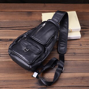 大容量胸包男真皮斜挎包软皮男式 包包挎包头层牛皮单肩包 单肩男士