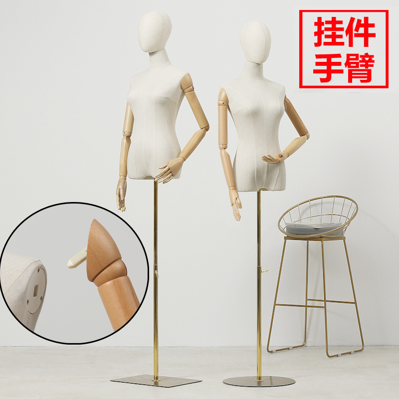 服装店挂件手模特道具女装橱窗半身带头K人台展示架婚纱模特架子
