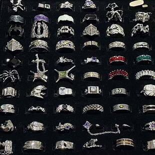 百位戒指盒收纳盒带盖大容量首饰整理盒摆摊展示盒宽婚戒对戒盒子