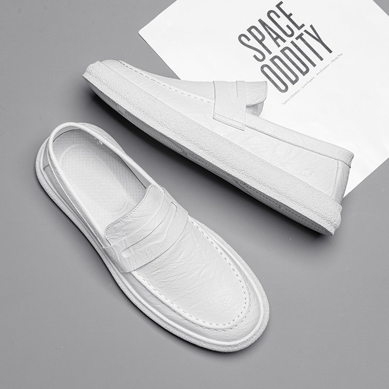 小白鞋男款夏季2024新款白色西装鞋F子男士商务休闲懒人皮鞋一脚,流行男鞋,乐福鞋（豆豆鞋）,淘宝优惠券,粉丝福利购,淘宝优惠卷