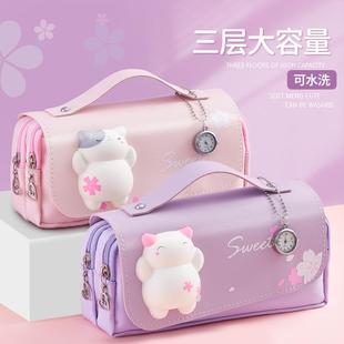 笔袋女孩初中简单铅笔盒小型女孩小学生轻巧可爱的女生文具盒高级