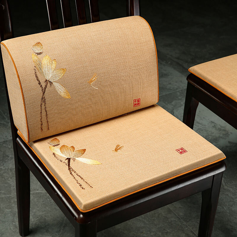 中式圈椅茶椅子靠背垫红木沙发坐垫靠G背一体实木座垫靠垫护腰靠