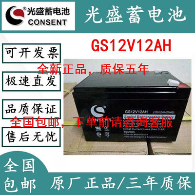 蓄电池GS12V12AH 12V12AH航天航海铁路专用CONSENT电池12安时