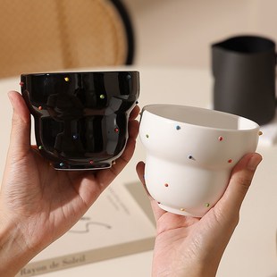 陶瓷咖啡杯女士个人专用家用喝水杯设计感小众早餐杯甜品杯高级感