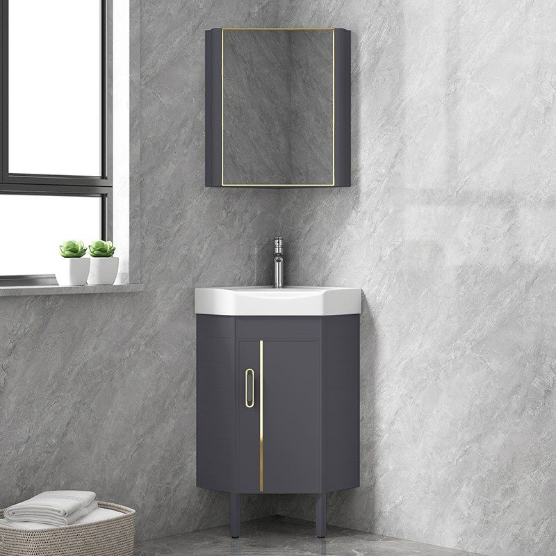 迷你洗手洗脸盆转角落地三角型浴室柜组合小户型阳台卫生间洗漱台,家装主材,浴室柜组合,淘宝优惠券,粉丝福利购,淘宝优惠卷