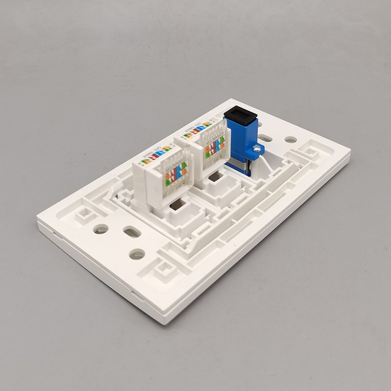 118型六类网络光纤插座双口千兆RJ4G5电脑SC光钎宽带网线模块面板