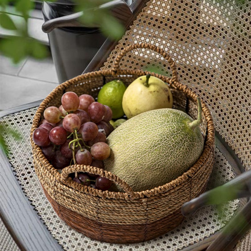 蜡笔饼简单编织收纳篮零食玩具编织收纳篮O覆古手工编织收纳篮