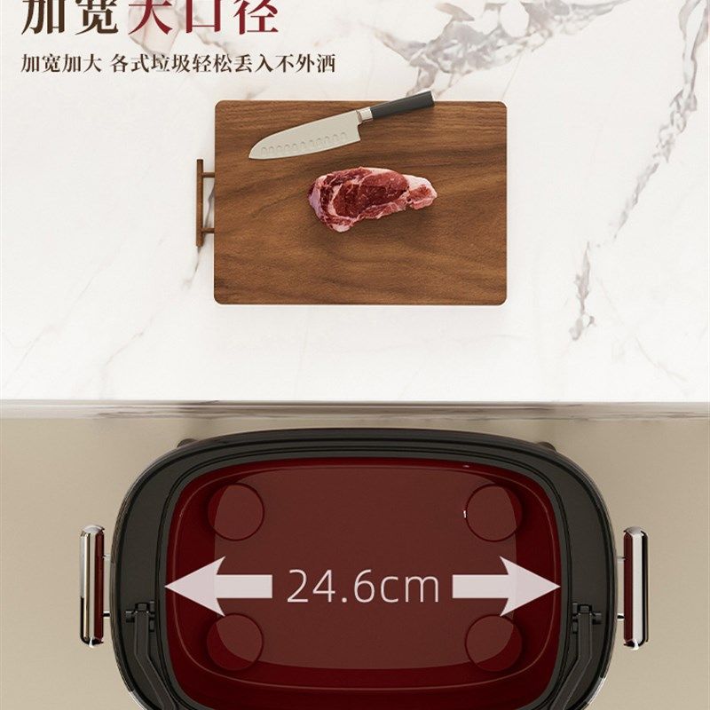 带轮厨房垃圾桶家用2025新款带盖专用免弯腰高款可移动大号大容量