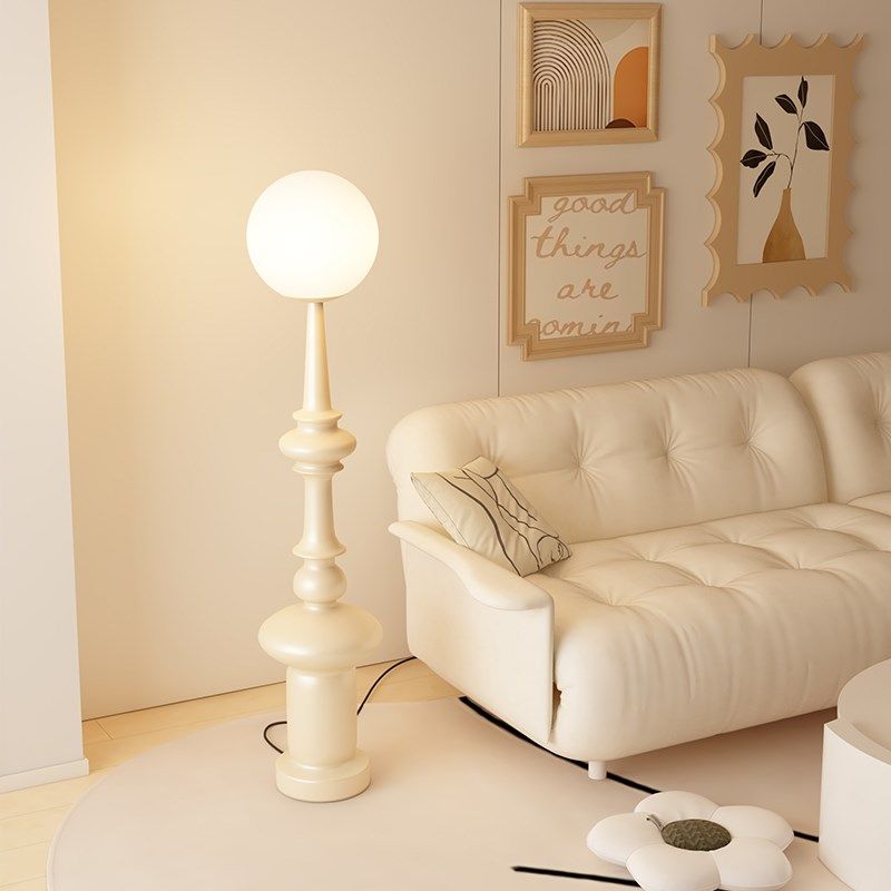 奶油风罗马柱落地灯客厅卧室床头灯网红个性艺术氛围灯立式台灯,家装灯饰光源,装饰落地灯,淘宝优惠券,粉丝福利购,淘宝优惠卷