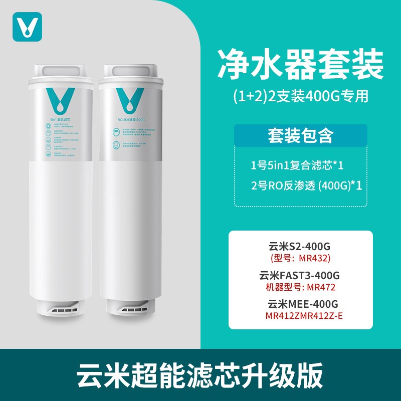 云米净水器滤e芯5in1复合滤芯S2 Fast3系列400G/600GRO反渗透家用
