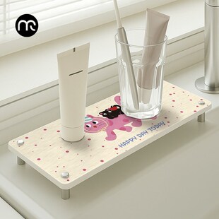 洗手台置物架硬硅藻泥台面吸水垫洗漱台速干洗手盆牙刷架漱口杯垫