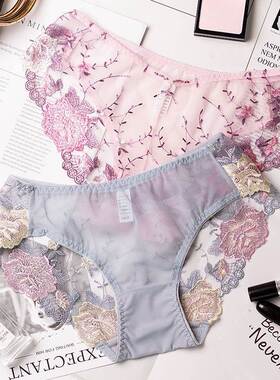Women Underwear lace panties transparent briefs lingerie内裤