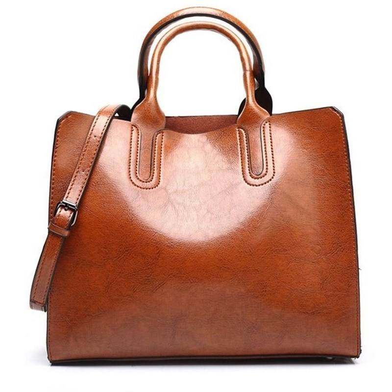 Ladies Oil wax Leather hand bag for Women Tote large bags