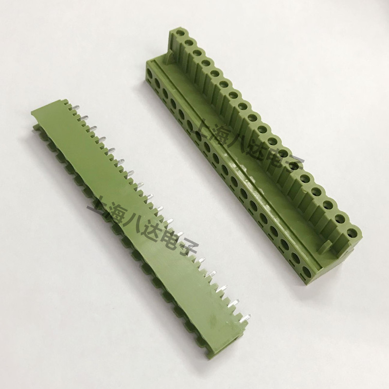接线端子2EDG5.08-18P 18芯 间距5.08 直针/弯针 公/母整套 全新