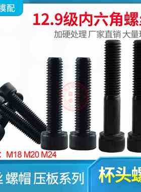 现货12 9级内六角公制螺栓台湾圆柱沉头模具杯头螺丝M18 M20 M24