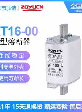 中宇ZOYUCN熔断体NT00 NT1 NT2 32A40A63A80A100A125A160A芯RT16
