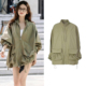 设计感宽松休闲夹克外套 风衣女爆款 许我耀眼赵露思同款 军绿色工装
