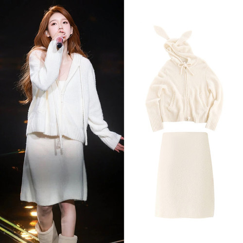 现货/爆款赵露思连帽针织衫毛衣