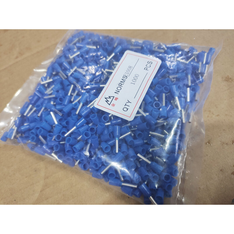 金峰线耳e1008欧式针型端子 插针管型铜端子ve1008线耳1000只