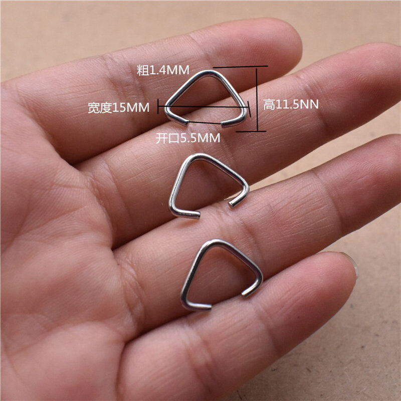 304不锈钢三角形吊牌连接扣diy配批铁扣连接扣 开口三角扣开口