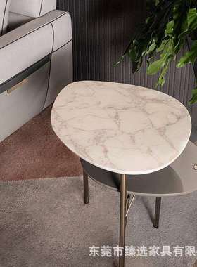 意式TRAPEZE轻奢后现代异形茶几设计师创意普拉d达绿石材客厅家具