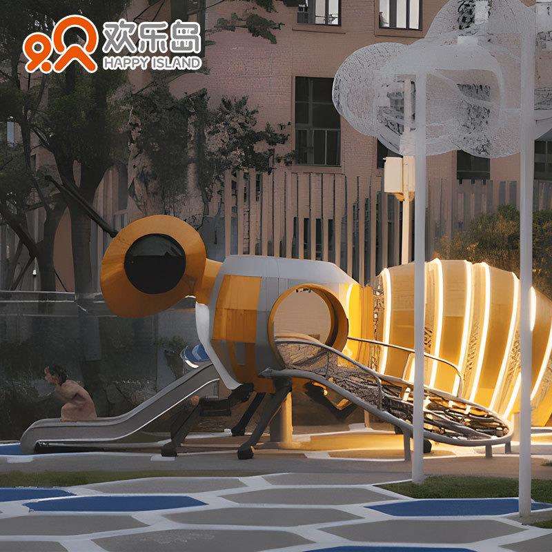 小区滑梯蜜蜂造型滑梯户外非标游乐设备儿童主题乐园设计