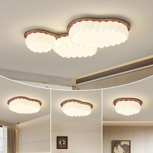 奶油风客厅灯现代简约大气主灯205年新款 羽毛灯具套餐全屋吸顶灯