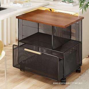 办公室置物架桌下可移动资料收纳柜落地文件整理抽屉式带轮小推车