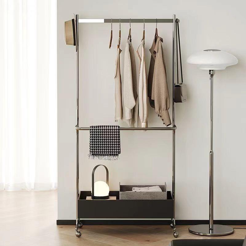 中古衣帽架落地卧室家用简易实木可移动次净风客厅挂衣架收纳法式