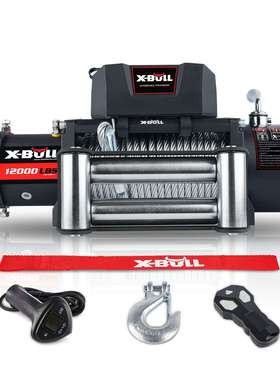 X-BVLL工贸一体12V12000磅钢丝电动绞盘越野汽车脱困自救便携式